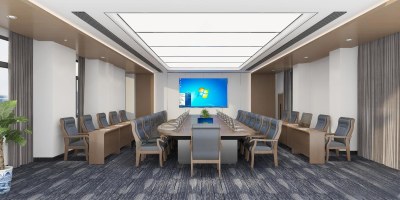 现代会议室3D模型下载